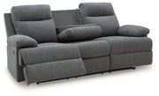 Side-Swipe Reclining Sofa with Drop Down Table Ashley Furniture Sofa  Fresh Start Furniture