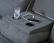 Side-Swipe Reclining Sofa with Drop Down Table Ashley Furniture Sofa  Fresh Start Furniture