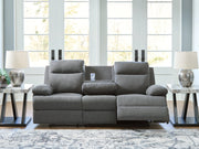 Side-Swipe Reclining Sofa with Drop Down Table Ashley Furniture Sofa  Fresh Start Furniture