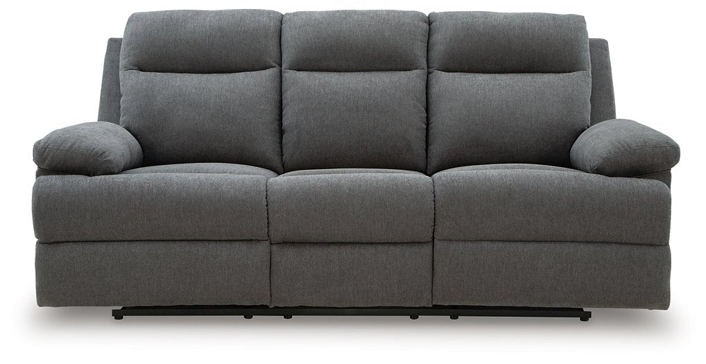 Side-Swipe Reclining Sofa with Drop Down Table Ashley Furniture Sofa Charcoal Fresh Start Furniture
