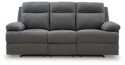 Side-Swipe Reclining Sofa with Drop Down Table Ashley Furniture Sofa Charcoal Fresh Start Furniture