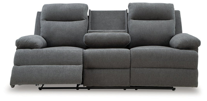 Side-Swipe Reclining Sofa with Drop Down Table Ashley Furniture Sofa  Fresh Start Furniture