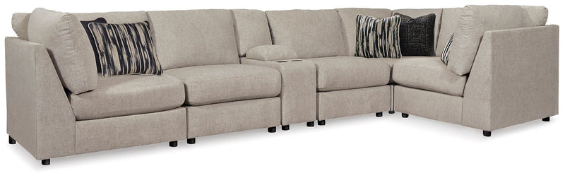 Kellway Sectional Ashley Furniture Sectional 6-Piece: 2-Armless Chair/3-Wedge/Console w/ Storag Fresh Start Furniture