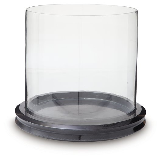 Saskia Candle Holder Ashley Furniture Candle Holder Clear/Black Fresh Start Furniture
