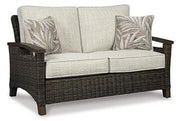 Paradise Trail Outdoor Loveseat, Lounge Chairs and Fire Pit Table Ashley Furniture Outdoor Table Set  Fresh Start Furniture