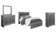 Lodanna Bedroom Set Ashley Furniture Bedroom Set Panel Bed w/ Storage & LED Lights / 7-Piece: Dress Fresh Start Furniture