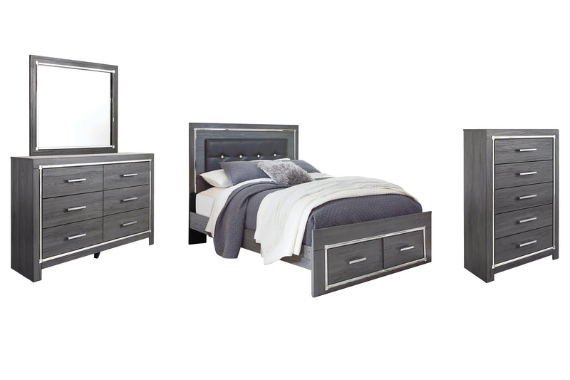 Lodanna Bedroom Set Ashley Furniture Bedroom Set Panel Bed w/ Storage & LED Lights / 7-Piece: Dress Fresh Start Furniture