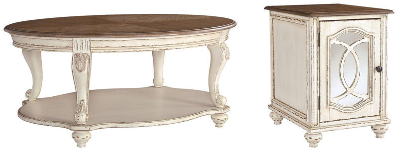 Realyn Table Set Ashley Furniture Table Set Cocktail Table/End Table Chair Side Fresh Start Furniture