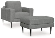Hazela Living Room Set Ashley Furniture Living Room Set Chair/Ottoman / Charcoal Fresh Start Furniture