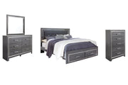 Lodanna Bedroom Set Ashley Furniture Bedroom Set Panel Bed w/ Storage & LED Lights / 7-Piece: Dress Fresh Start Furniture