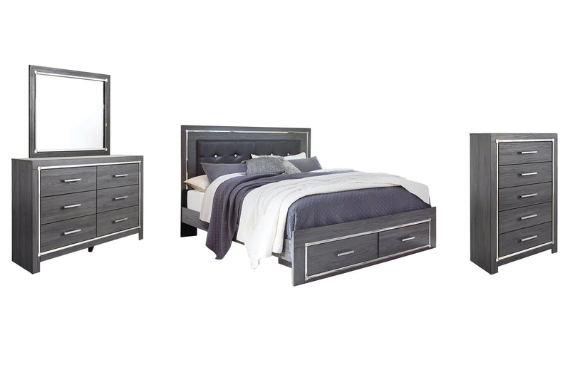 Lodanna Bedroom Set Ashley Furniture Bedroom Set Panel Bed w/ Storage & LED Lights / 7-Piece: Dress Fresh Start Furniture