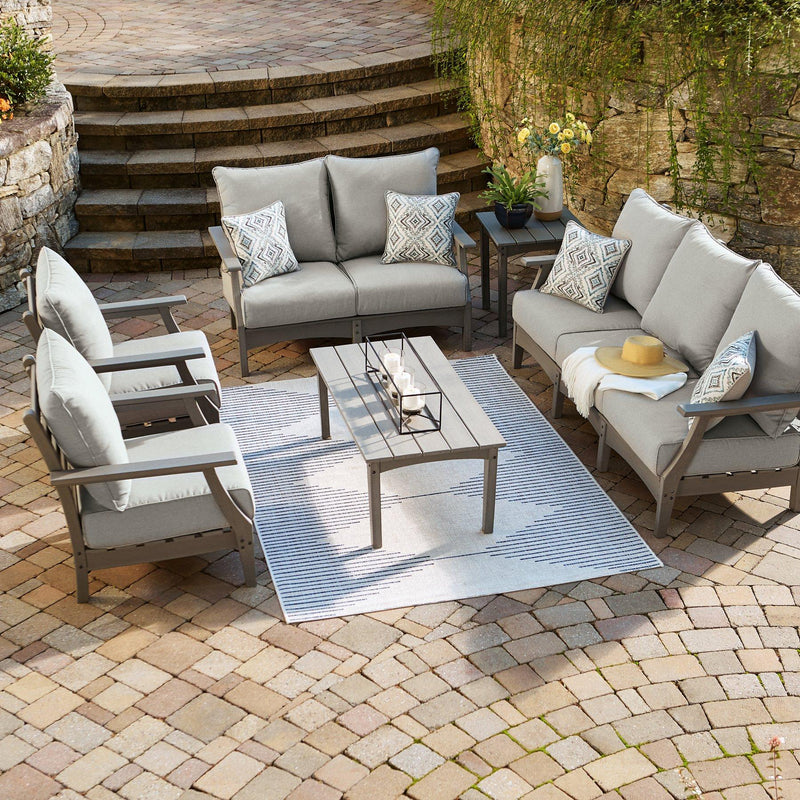 Visola Outdoor Sofa and Loveseat Set -  Ashley Furniture Outdoor Table Set  Fresh Start Furniture