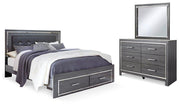 Lodanna Bedroom Set Ashley Furniture Bedroom Set Panel Bed w/ Storage & LED Lights / 5-Piece: Dress Fresh Start Furniture