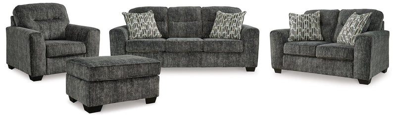 Lonoke Living Room Set Ashley Furniture Living Room Set Sofa/Loveseat/Chair/Ottoman / Gunmetal / Option 1 Fresh Start Furniture