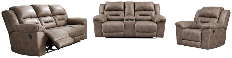 Stoneland Living Room Set Ashley Furniture Living Room Set Sofa/Loveseat/Recliner / Fossil / Option 1 Fresh Start Furniture