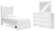 Mollviney Bedroom Set Ashley Furniture Youth Bedroom Set 5-Piece: Bed (Headboard,Footboard,Rails)/Dresser & Fresh Start Furniture