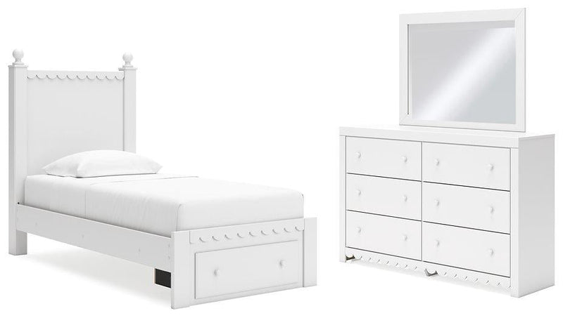 Mollviney Bedroom Set Ashley Furniture Youth Bedroom Set 5-Piece: Bed (Headboard,Footboard,Rails)/Dresser & Fresh Start Furniture