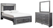 Lodanna Bedroom Set Ashley Furniture Bedroom Set Panel Bed w/ Storage & LED Lights / 5-Piece: Dress Fresh Start Furniture