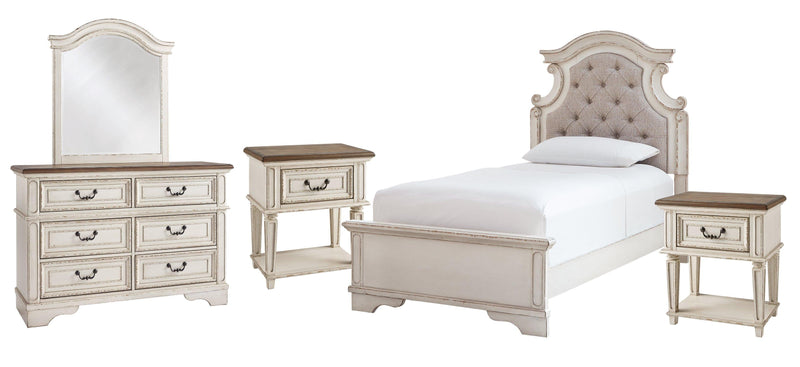 Realyn Bedroom Set Ashley Furniture Bedroom Set Upholstered Bed / 7-Piece: Dresser & Mirror/Bed (H Fresh Start Furniture