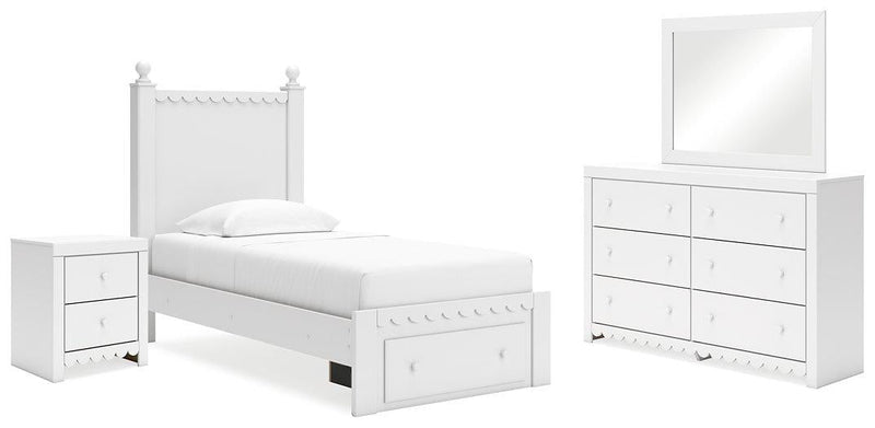 Mollviney Bedroom Set Ashley Furniture Youth Bedroom Set 6-Piece: Bed (Headboard,Footboard,Rails)/Dresser & Fresh Start Furniture