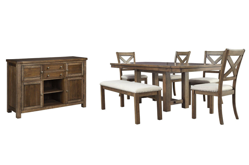 Moriville Dining Room Set Ashley Furniture Dining Room Set Server/Dining Table/Bench/4-Dining Chair Fresh Start Furniture