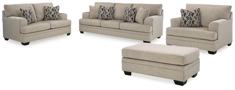 Stonemeade Living Room Set Ashley Furniture Living Room Set 4-Piece: Sofa/Loveseat/Chair/Ottoman / Taupe Fresh Start Furniture