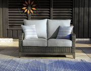 Elite Park Outdoor Loveseat, Lounge Chairs and Cocktail Table -  Ashley Furniture Outdoor Table Set  Fresh Start Furniture