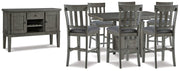 Hallanden Dining Room Set Ashley Furniture Dining Room Set 7-Piece: Server/Counter Height Table/6-Barstool Fresh Start Furniture