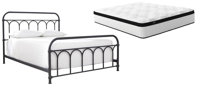 Nashburg Queen Bedroom Set Ashley Furniture Mattress Set 4-Piece: Bed (Headboard, Footboard, Rails)/12-Inch Fresh Start Furniture