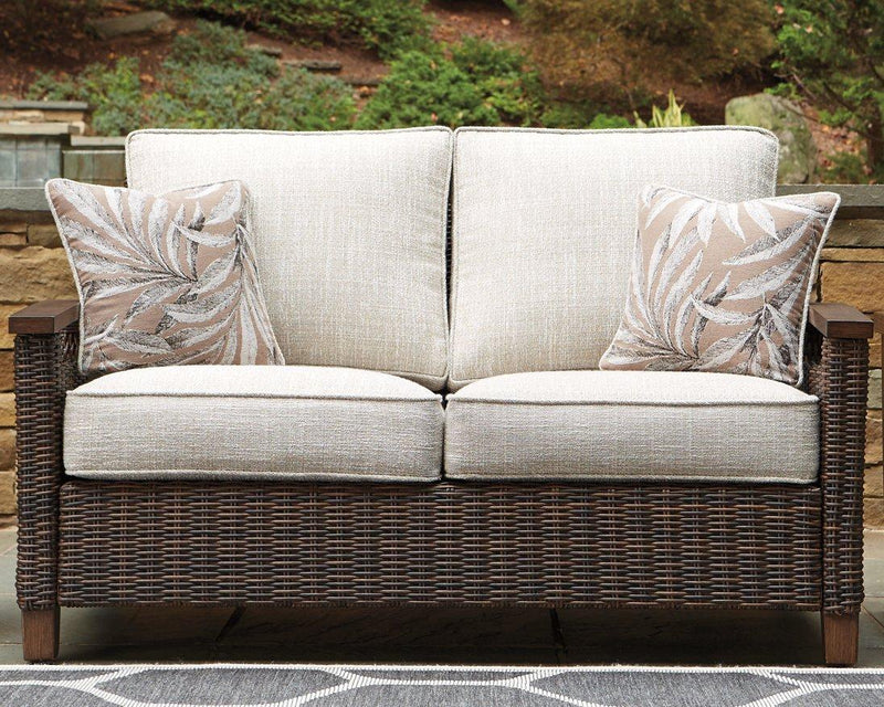 Paradise Trail Outdoor Loveseat, Lounge Chairs and Fire Pit Table Ashley Furniture Outdoor Table Set  Fresh Start Furniture