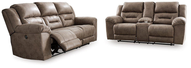Stoneland Living Room Set Ashley Furniture Living Room Set Sofa/Loveseat / Fossil / Option 2 Fresh Start Furniture