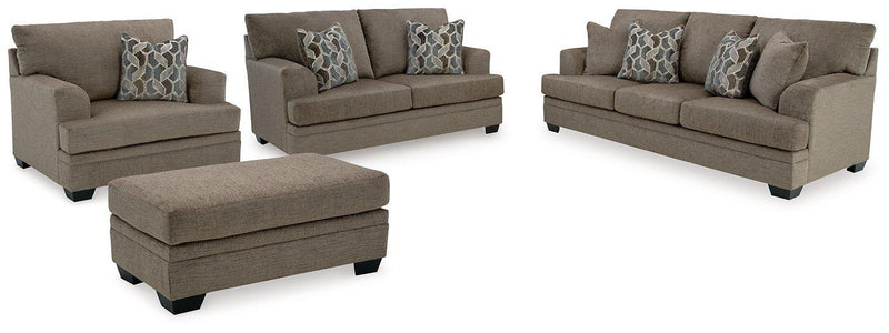 Stonemeade Living Room Set Ashley Furniture Living Room Set 4-Piece: Sofa/Loveseat/Chair/Ottoman / Nutmeg Fresh Start Furniture