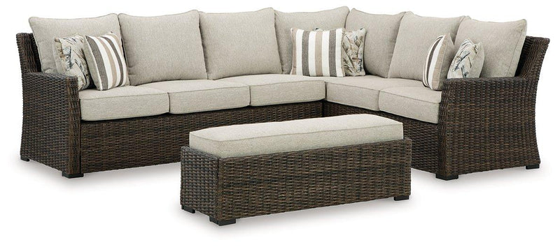 Brook Ranch Outdoor Package -  Ashley Furniture Outdoor Seating Set  Fresh Start Furniture