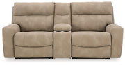 Next-Gen DuraPella Power Reclining Sectional Loveseat with Console Ashley Furniture Sectional Sand Fresh Start Furniture