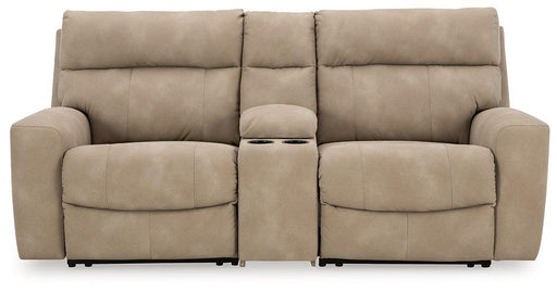 Next-Gen DuraPella Power Reclining Sectional Loveseat with Console Ashley Furniture Sectional Sand Fresh Start Furniture