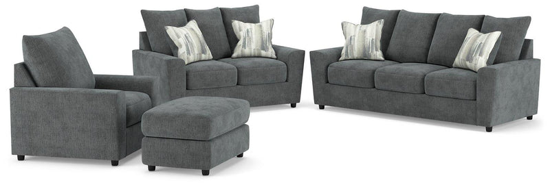 Stairatt Living Room Set Ashley Furniture Living Room Set Sofa/Loveseat/Chair/Ottoman / Gravel Fresh Start Furniture