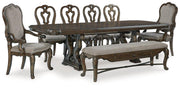 Maylee Dining Room Set Ashley Furniture Dining Room Set 8-Piece: Dining Table/Bench/2-Dining Arm Chair/4-D Fresh Start Furniture