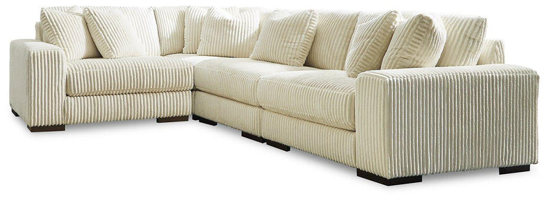 Lindyn Sectional Ashley Furniture Sectional Ivory / 4-Piece: Left-Arm Facing Corner Chair/Wedg Fresh Start Furniture