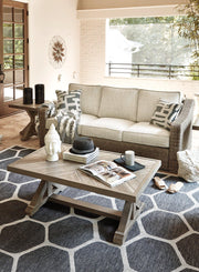 Beachcroft Beachcroft Nuvella Sofa with Coffee and End Table -  Ashley Furniture Outdoor Table Set