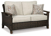 Paradise Trail Outdoor Loveseat, Lounge Chairs and Fire Pit Table Ashley Furniture Outdoor Table Set  Fresh Start Furniture