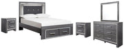 Lodanna Bedroom Set Ashley Furniture Bedroom Set Panel Bed w/ Storage & LED Lights / 7-Piece: Dress Fresh Start Furniture