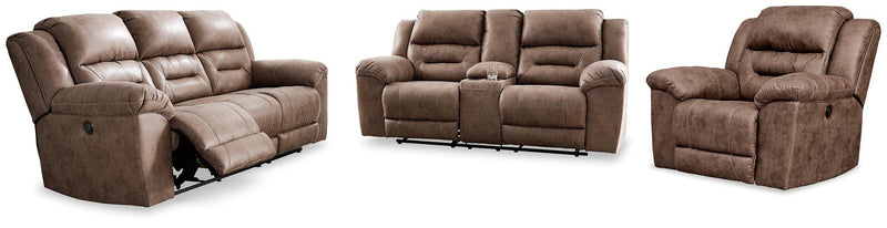 Stoneland Living Room Set Ashley Furniture Living Room Set Sofa/Loveseat/Recliner / Fossil / Option 2 Fresh Start Furniture