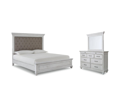 Kanwyn Bedroom Set Ashley Furniture Bedroom Set Upholstered Panel Bed / 5-Piece: Dresser & Mirror/ Fresh Start Furniture