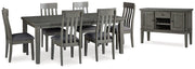 Hallanden Dining Room Set Ashley Furniture Dining Room Set 7-Piece: Server/Dining Table/6-Dining Chair Fresh Start Furniture