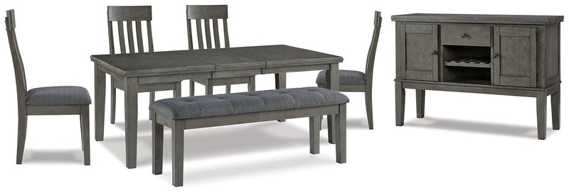 Hallanden Dining Room Set Ashley Furniture Dining Room Set 8-Piece: Server/Dining Table/Bench/4-Dining Chair Fresh Start Furniture