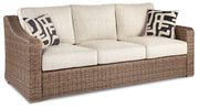 Beachcroft Beachcroft Nuvella Sofa with Coffee and End Table -  Ashley Furniture Outdoor Table Set