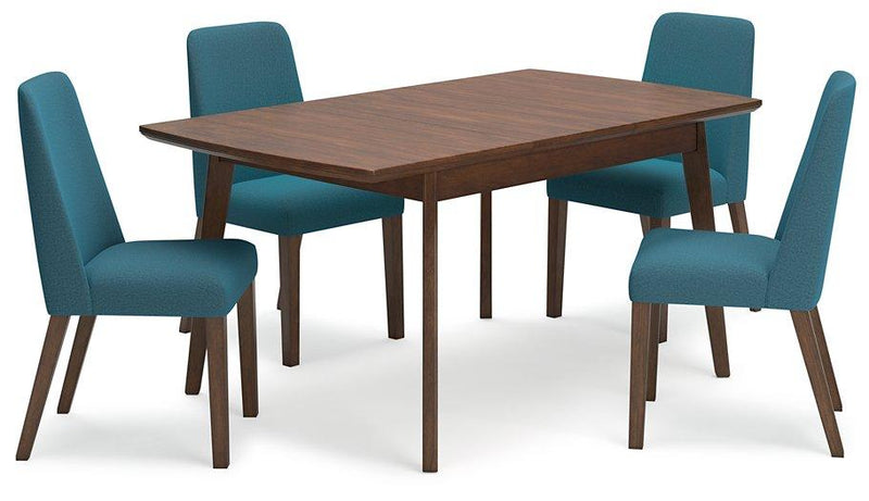 Lyncott Dining Room Set Ashley Furniture Dining Room Set 5-Piece: Rect. Dining Table/4-Dining Chair / Blue/ Fresh Start Furniture