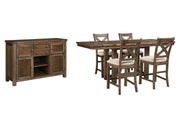 Moriville Counter Height Dining Set Ashley Furniture Dining Room Set Server/Counter Height Table/4-Barstool Fresh Start Furniture