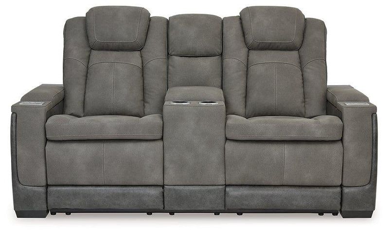 Next-Gen DuraPella Power Reclining Loveseat with Console Ashley Furniture Loveseat Slate Fresh Start Furniture