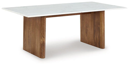 Isanti Occasional Table Set Ashley Furniture Table Set Cocktail Table/2-End Table / Light Brown/White Fresh Start Furniture